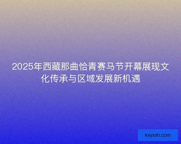 2025年西藏那曲恰青赛马节开幕展现文化传承与区域发展新机遇