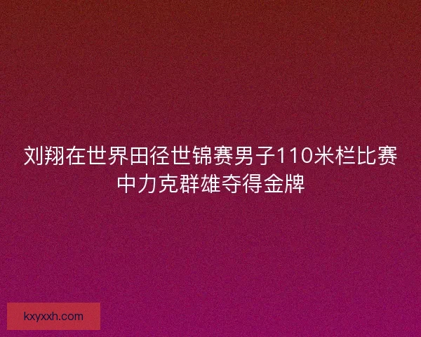 刘翔在世界田径世锦赛男子110米栏比赛中力克群雄夺得金牌