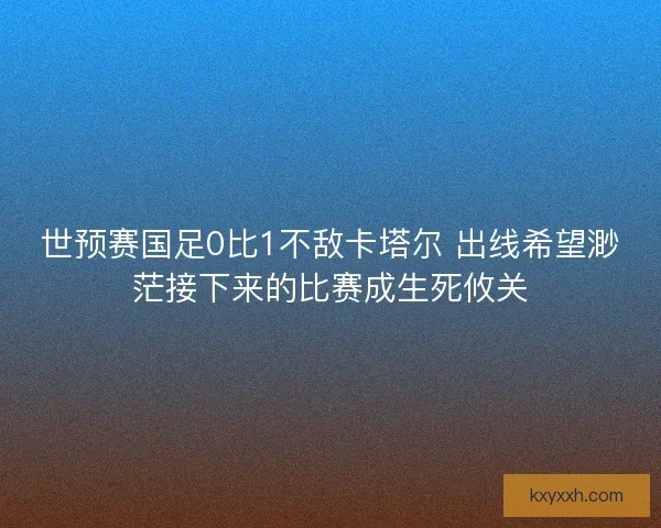 世预赛国足0比1不敌卡塔尔 出线希望渺茫接下来的比赛成生死攸关